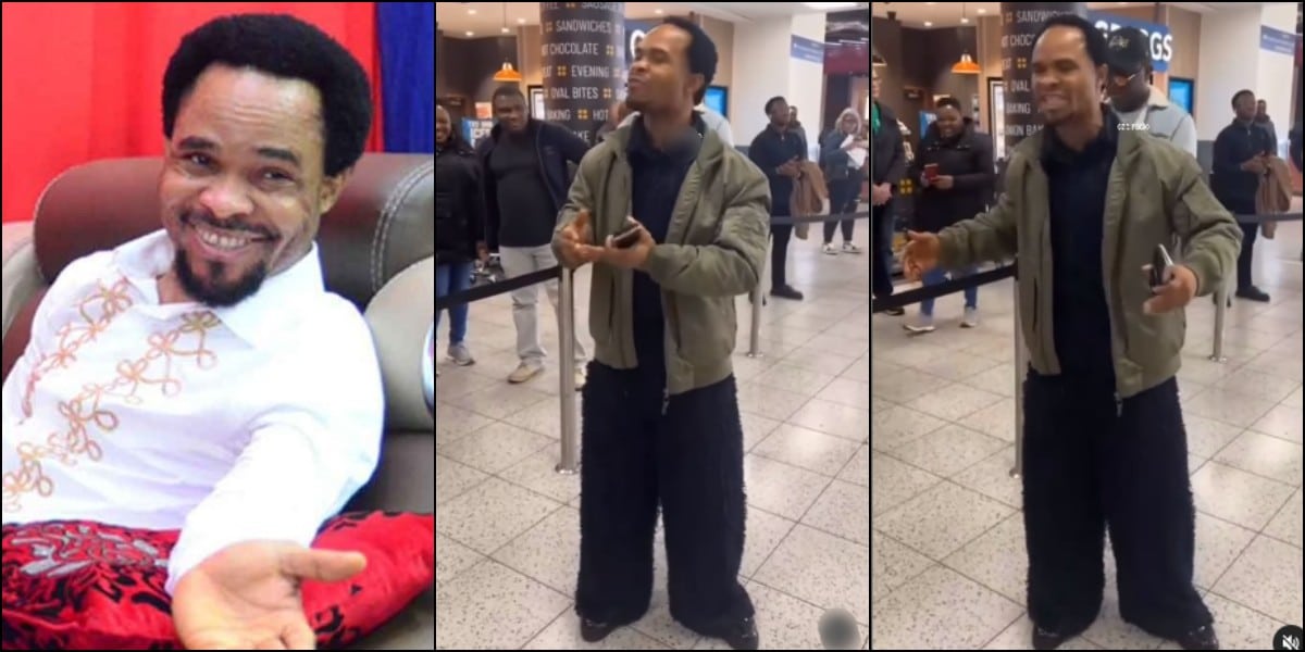 “Who give Odumeje Asake’s trouser?” – Reactions trail video of Odumeje speaking as he touches down London